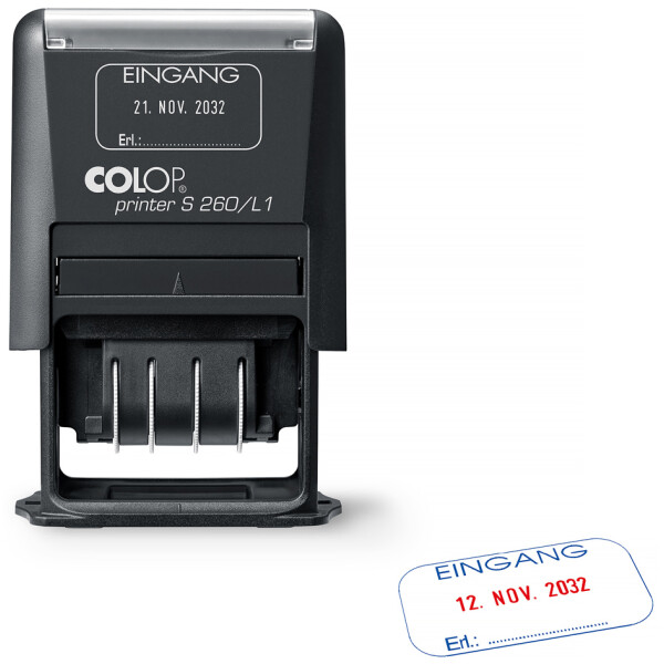 COLOP Datumstempel Printer S260 L3 "GEBUCHT", schwarz