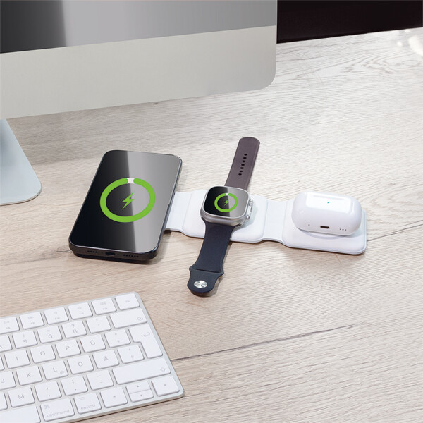 LogiLink Faltbare Ladestation f&uuml;r iPhone Apple Watch AirPods