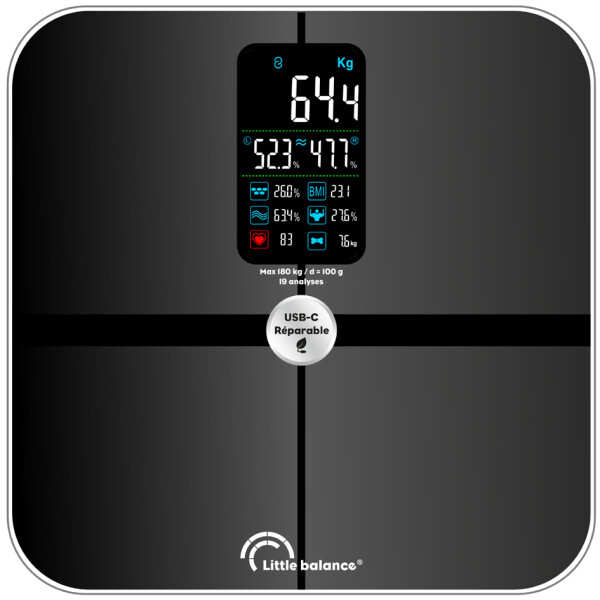 Little balance Personenwaage Cardio X4 ITO USB-C, BT-fähig