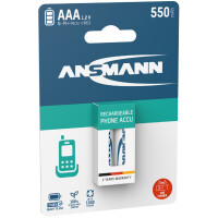 ANSMANN maxE NiMH Akku, Micro AAA, 550 mAh, 2er Blister