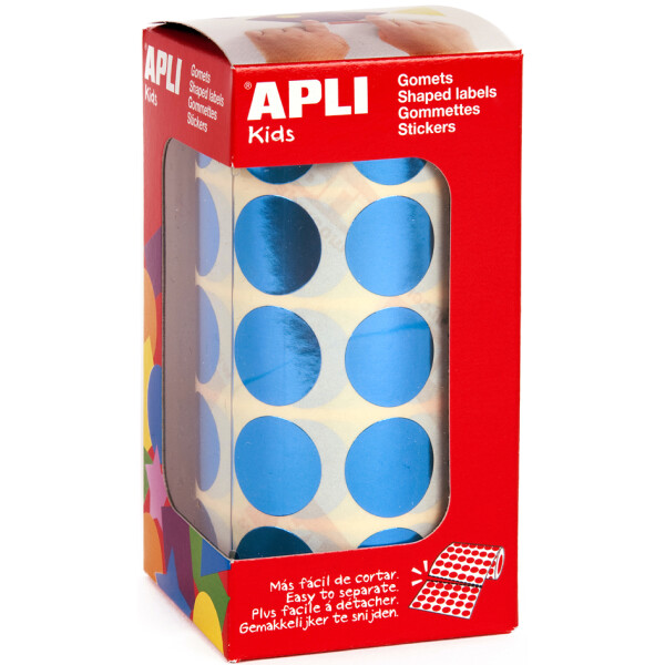 APLI kids Sticker "Rund", auf Rolle, metallic-blau