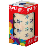 APLI kids Sticker "Sterne", auf Rolle, silber,...