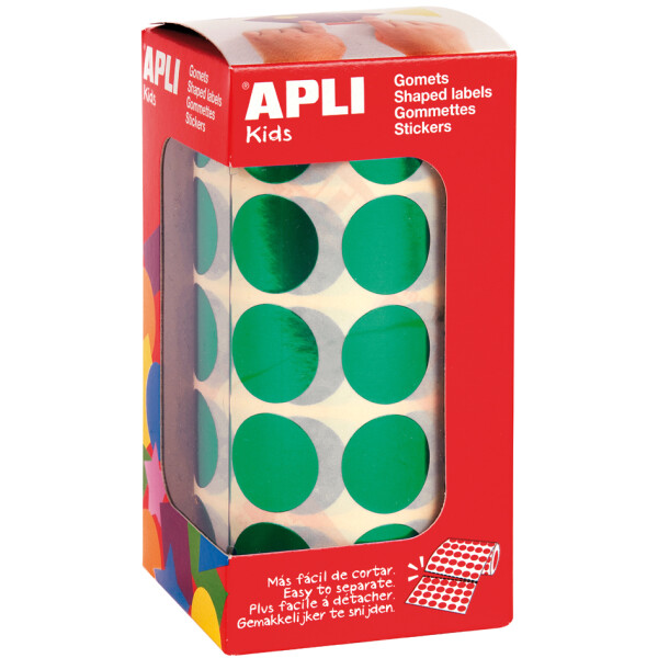 APLI kids Sticker "Rund", auf Rolle, metallic-rot