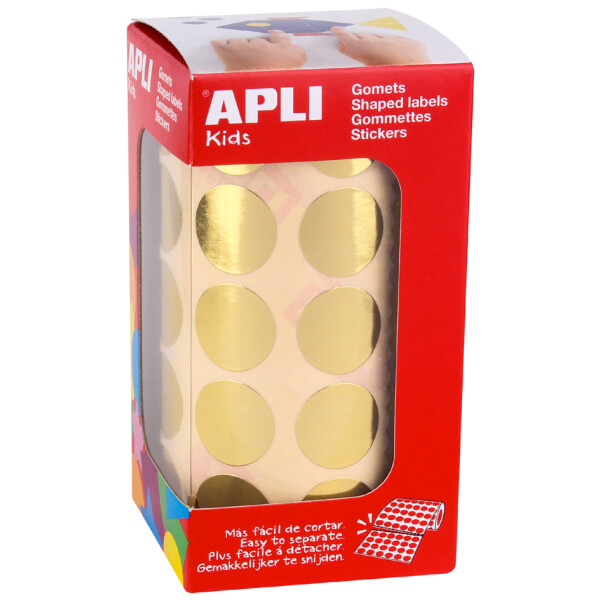 APLI kids Sticker "Rund", auf Rolle, metallic-rot