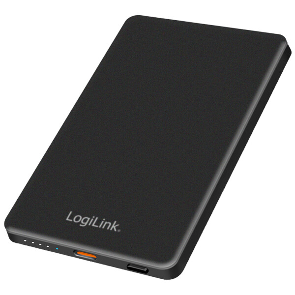 LogiLink Magnetische Powerbank, 5.000 mAh, USB-C, schwarz