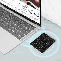 LogiLink BT 5.0 Nummernblock, 28 Tasten, kabellos, grau