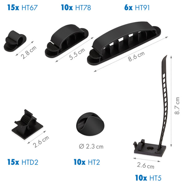 LogiLink Kabel-Organisations-Set, 128-teilig, in Box
