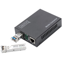 DIGITUS Medienkonverter, 10 Gigabit, 1x RJ45 1x SFP