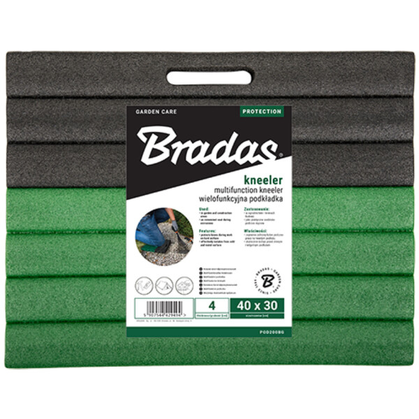 Bradas Kniebrett, (B)400 x (T)300 x (H)40 mm, schwarz grün