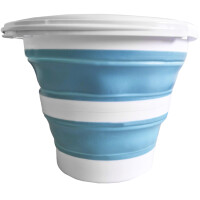 Linden Berg Eimer, faltbar, rund, 10 Liter, blau weiß