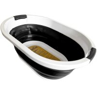 Linden Berg Wäschekorb, faltbar, 36 Liter, türkis weiß