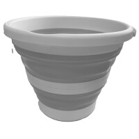 Linden Berg Eimer, faltbar, rund, 10 Liter, grau weiß