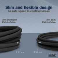 DIGITUS Slim Patchkabel, Kat. 6A, F FTP, rot, 0,5 m