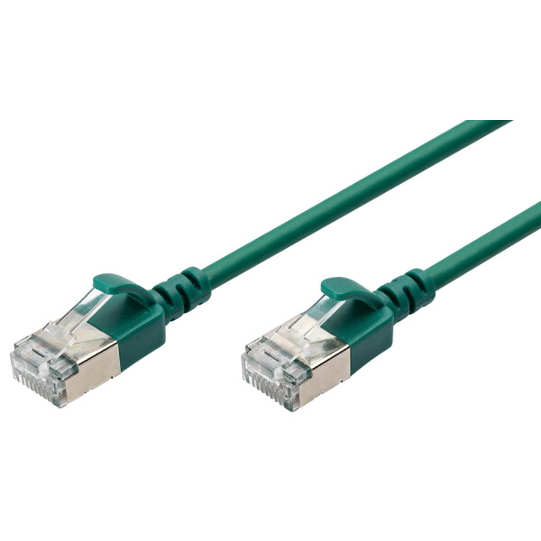 DIGITUS Slim Patchkabel, Kat. 6A, F FTP, gr&uuml;n, 3,0 m