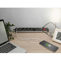 DIGITUS Office-Steckdosenleiste, 6-fach, 3x USB, Schalter