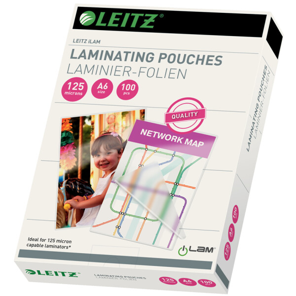 LEITZ Laminierfolientasche, DIN A4, gl&auml;nzend, 350 mic