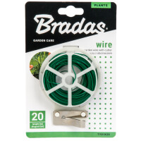 Bradas Bindedraht mit Drahtschneider, 30 m, grün