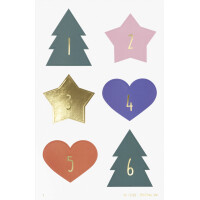 folia Adventskalender-Sticker "JOLLY MIX"