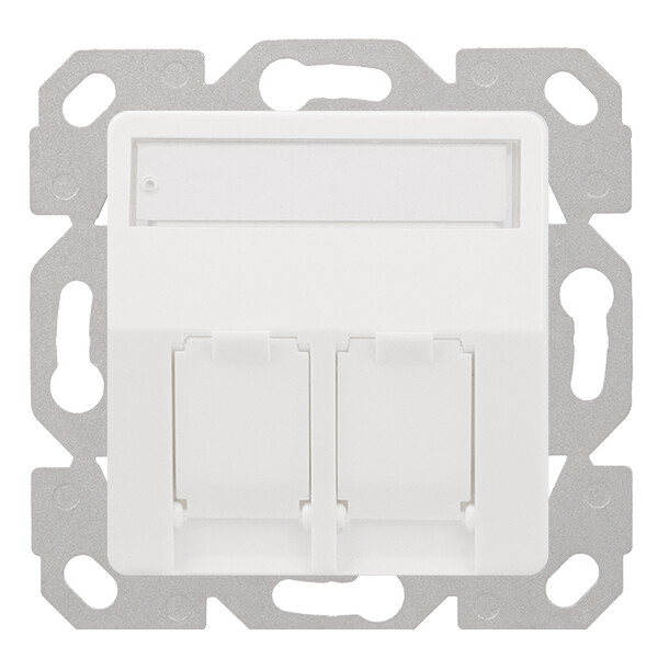 LogiLink Anschlussdose für Keystone-Module, 2-fach, reinweiß