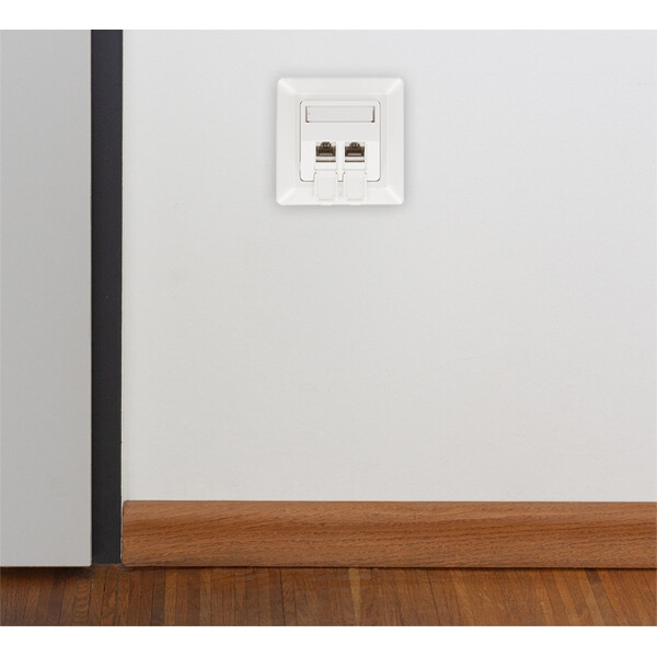LogiLink Anschlussdose für Keystone-Module, 2-fach, reinweiß