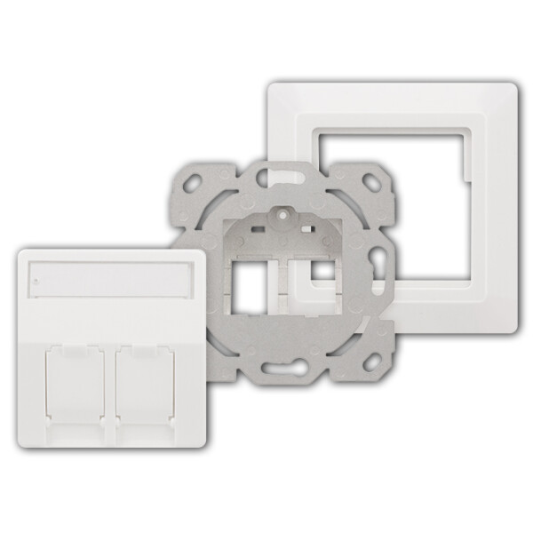 LogiLink Anschlussdose für Keystone-Module, 2-fach, reinweiß