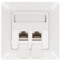 LogiLink Anschlussdose für Keystone-Module, 2-fach, reinweiß
