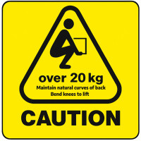 rillprint Hinweisetiketten "CAUTION OVER 20 KG"