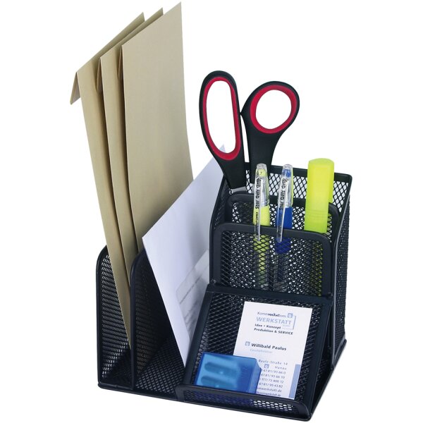WEDO Utensilienst&auml;nder Office, 4 F&auml;cher, Drahtmetall,schwarz