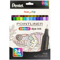 PentelArts Fineliner POINTLINER colour dye ink, 24er Etui