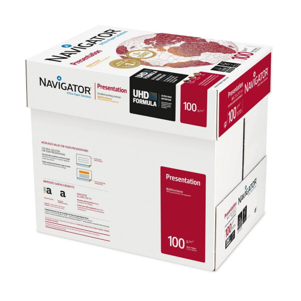 NAVIGATOR Presentation Premiumpapier hochweiß A4 100g - 1 Karton (2.500 Blatt)
