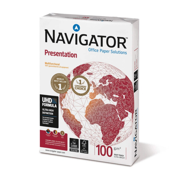 NAVIGATOR Presentation Premiumpapier hochweiß A4 100g - 1 Karton (2.500 Blatt)