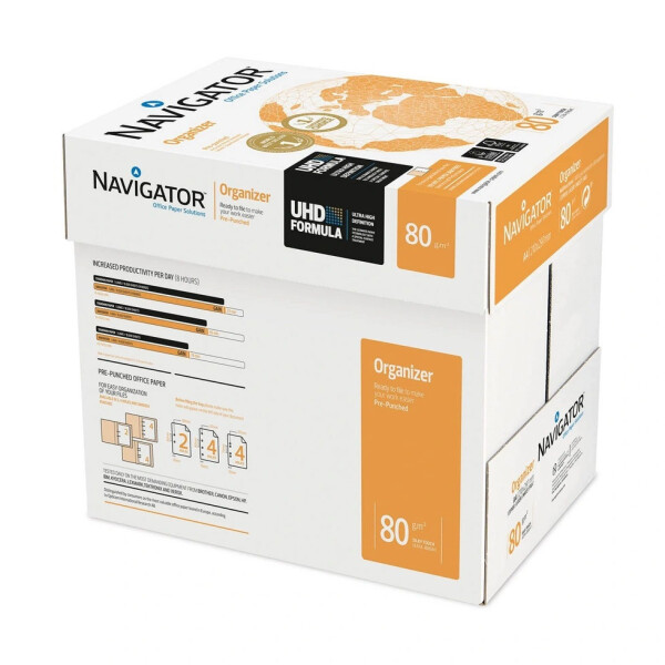 NAVIGATOR Organizer Premiumpapier hochweiß 2-fach gelocht A4 80g - 1 Palette (100.000 Blatt)