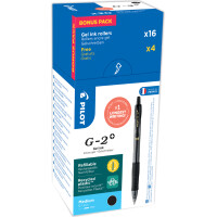 PILOT Gelschreiber G-2 PLUS 07, VALUE PACK, schwarz