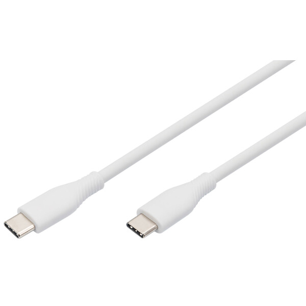 DIGITUS USB 2.0 Silikon-Anschlusskabel, USB-C, 1,0 m, weiß