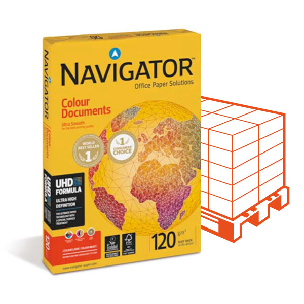 NAVIGATOR Colour Documents Premiumpapier hochweiß A4 120g - 1 Palette (64.000 Blatt)