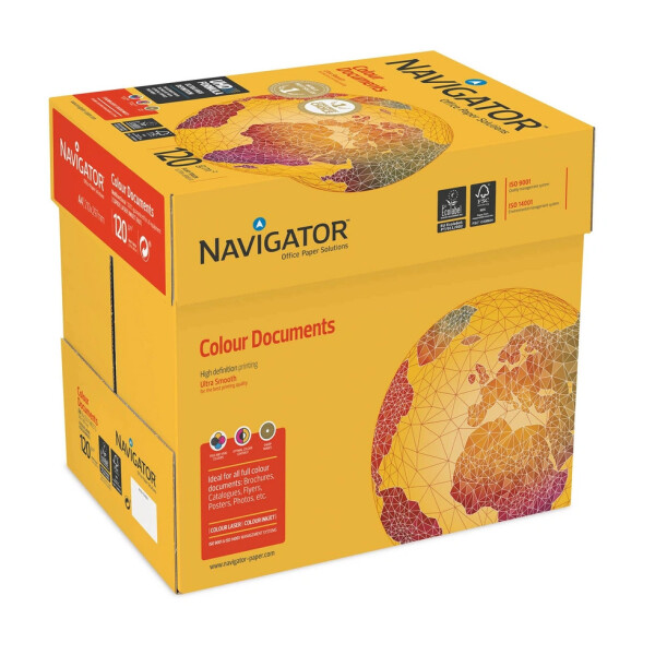 NAVIGATOR Colour Documents Premiumpapier hochweiß A4 120g - 1 Palette (64.000 Blatt)