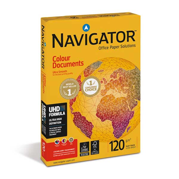 NAVIGATOR Colour Documents Premiumpapier hochweiß A4 120g - 1 Palette (64.000 Blatt)