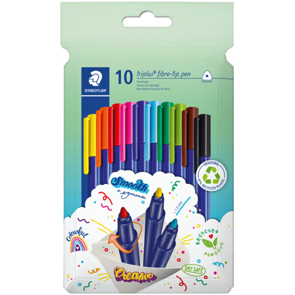 STAEDTLER Fasermaler triplus, 10er Kartonetui