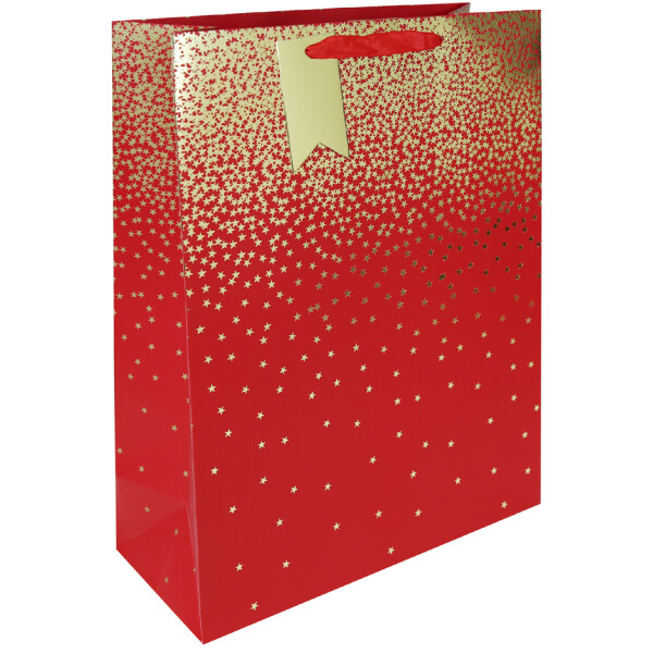 Clairefontaine Weihnachts-Geschenktüte "Sternregen rot"