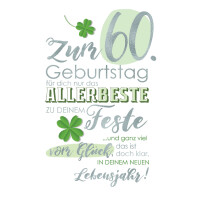 CACTUS Geburtstagskarte "Kleeblatt" - 60....
