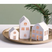 HEYDA Lichtdorf-Bastelset Häuser, Karton,...