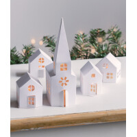 HEYDA Lichtdorf-Bastelset Häuser & Kirche,...