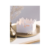 HEYDA Lichtdorf-Bastelset Leporello, Karton, weiß,...