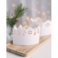 HEYDA Lichtdorf-Bastelset Leporello, Karton, weiß,...