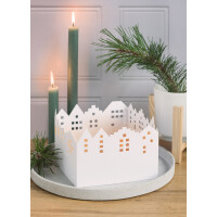 HEYDA Lichtdorf-Bastelset Leporello, Karton, weiß,...