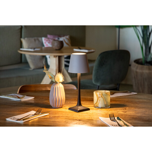 Securit Akku LED-Tischleuchte MILANO, schwarz taupe