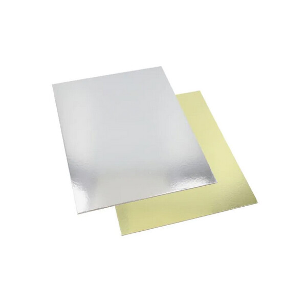 STARPAK Tortenplatte eckig, 280 x 280 mm, gold silber