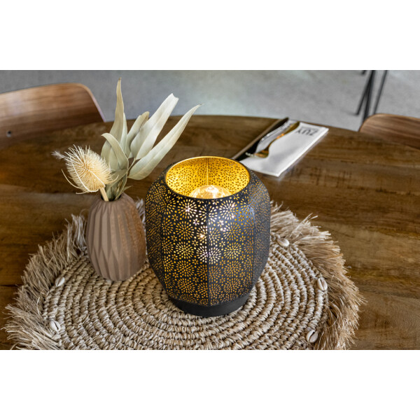 Securit Akku LED-Tischleuchte MARRAKECH, schwarz gold