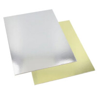 STARPAK Tortenplatte eckig, 300 x 400 mm, gold silber