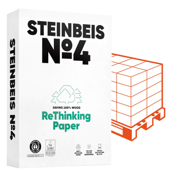 STEINBEIS No. 4 Recyclingpapier A4 80g - 1 Palette (100.000 Blatt)